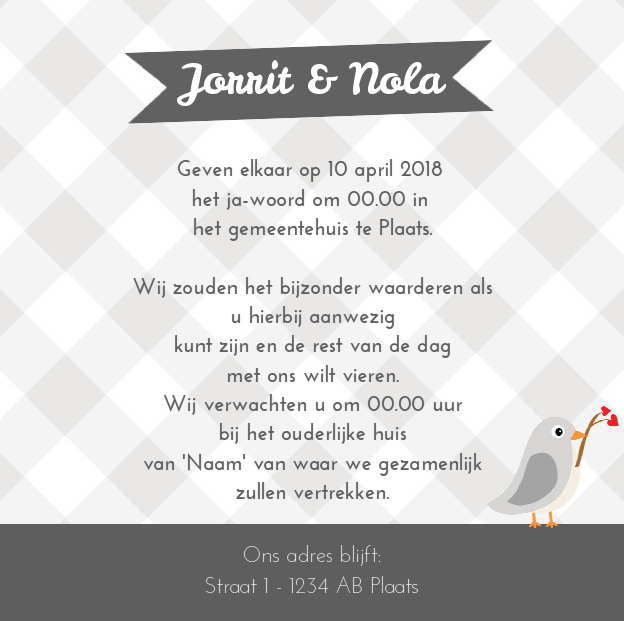 Trouwkaart "Fotokaart donker grijs" Trouwkaart "Fotokaart donker grijs"