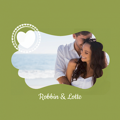 Trouwkaart "Fotokaart groen"