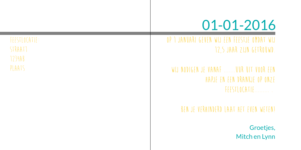 Gevouwen jubileumkaart "Ja" Gevouwen jubileumkaart "Ja"