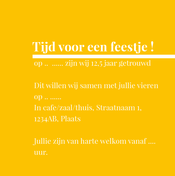 Jubileumkaart "Geel" Jubileumkaart "Geel"