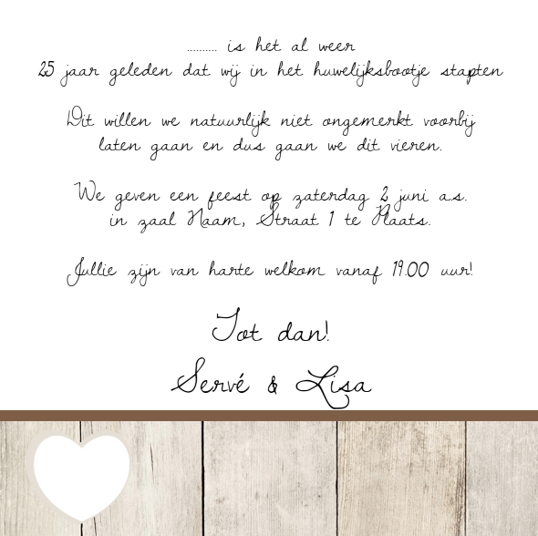 Jubileumkaart "Stempel & Hout" Jubileumkaart "Stempel & Hout"