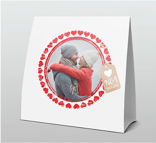 Tentkaart "Fotokaart  poststempel hartjes" Tentkaart "Fotokaart  poststempel hartjes"