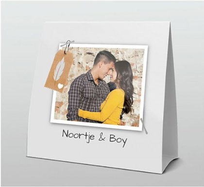 Tentkaart "Fototkaart label veertje"