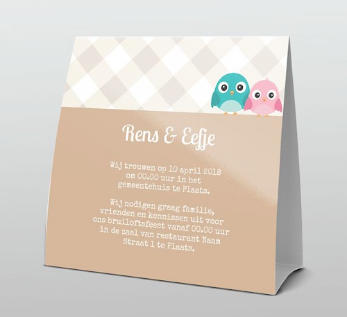 Tentkaart "Fotokaart vogeltjes op tak" Tentkaart "Fotokaart vogeltjes op tak"