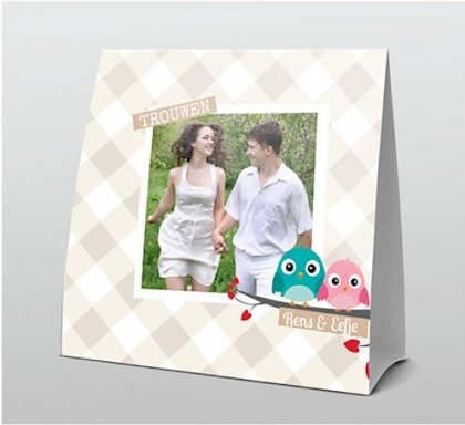 Tentkaart "Fotokaart vogeltjes op tak"