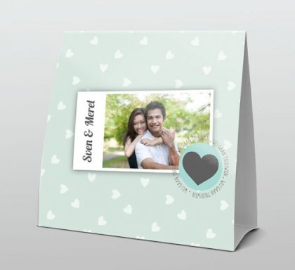 Tentkaart "Fotokaart mint hartjes" Tentkaart "Fotokaart mint hartjes"