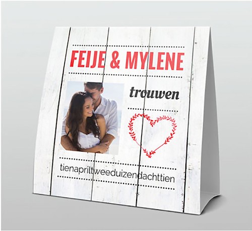 Tentkaart "Steigerhout fotokaart" Tentkaart "Steigerhout fotokaart"