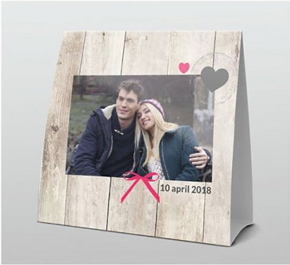 tentkaart 'Fotokaart hout" tentkaart 'Fotokaart hout"