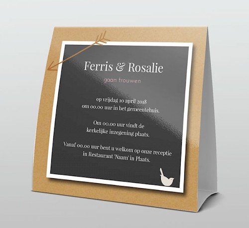 Tentkaart "Fototkaart tortelduif" Tentkaart "Fototkaart tortelduif"