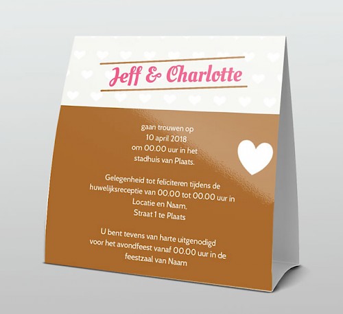 Tentkaart "Fotokaart hartjes met label" Tentkaart "Fotokaart hartjes met label"