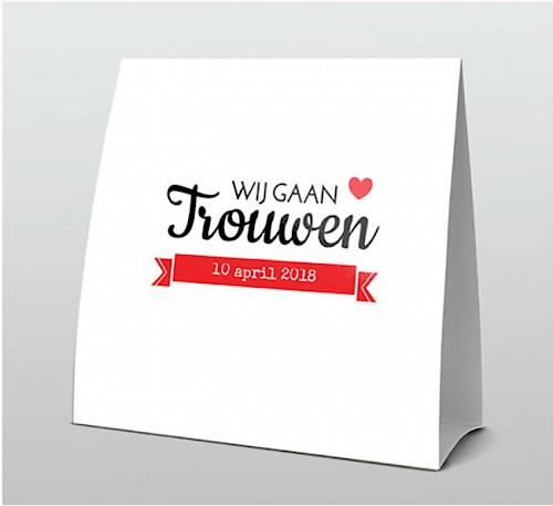 Tentkaart "Wij gaan trouwen Tentkaart "Wij gaan trouwen