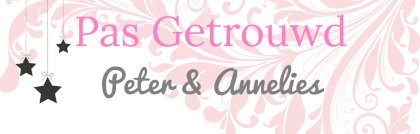 Banner "Pas getrouwd" met sterretjes Banner "Pas getrouwd" met sterretjes