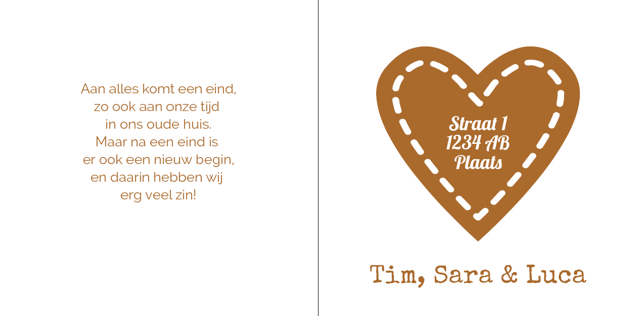 Gevouwen verhuiskaart "Vogelhuisje bruin" Gevouwen verhuiskaart "Vogelhuisje bruin"