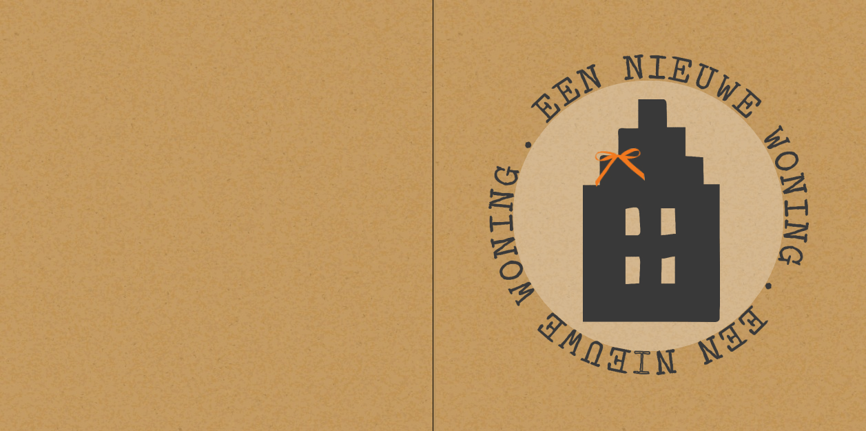 Gevouwen verhuiskaart "Zwart huisje" Gevouwen verhuiskaart "Zwart huisje"