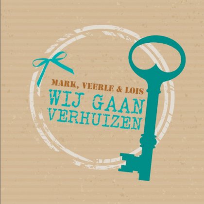 Gevouwen verhuiskaart "Sleutel"