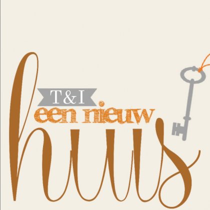 Gevouwen verhuiskaart "Nieuw huis"