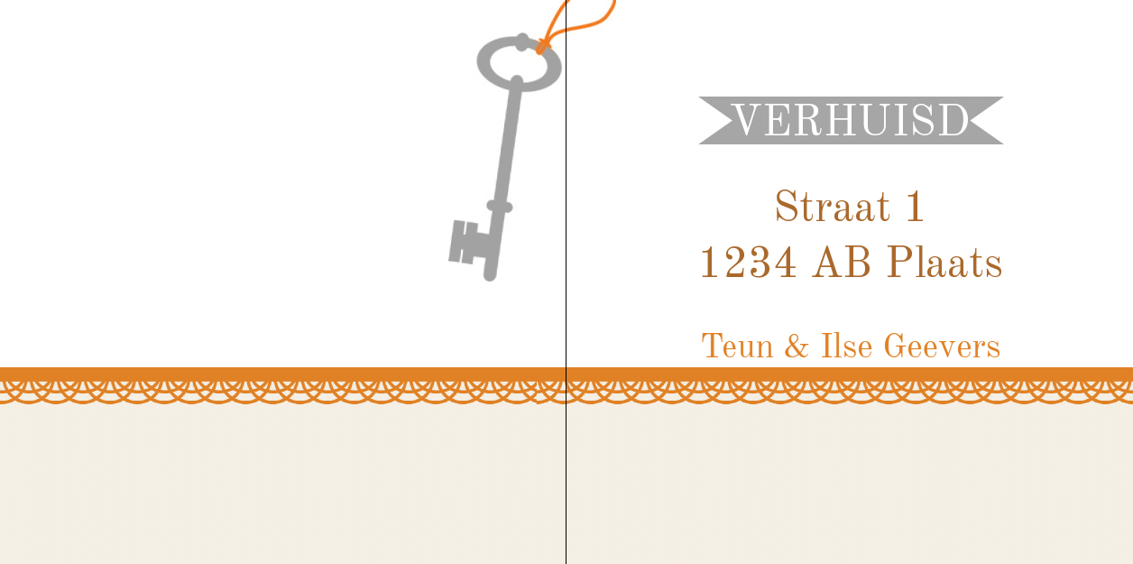 Gevouwen verhuiskaart "Nieuw huis" Gevouwen verhuiskaart "Nieuw huis"