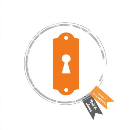 Gevouwen verhuiskaart "Sleutelgat Oranje" Gevouwen verhuiskaart "Sleutelgat Oranje"