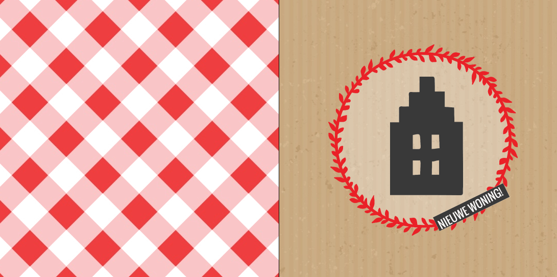 Gevouwen verhuiskaart "Huisje zwart" Gevouwen verhuiskaart "Huisje zwart"