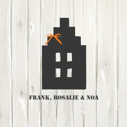 Gevouwen verhuiskaart "Huisje steigerhout"