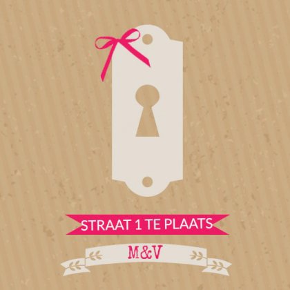 Gevouwen verhuiskaart "Sleutelgat" Gevouwen verhuiskaart "Sleutelgat"