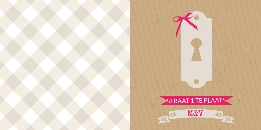 Gevouwen verhuiskaart "Sleutelgat" Gevouwen verhuiskaart "Sleutelgat"