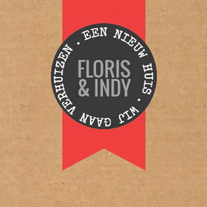 Gevouwen verhuiskaart "Krijtbord rondje" Gevouwen verhuiskaart "Krijtbord rondje"