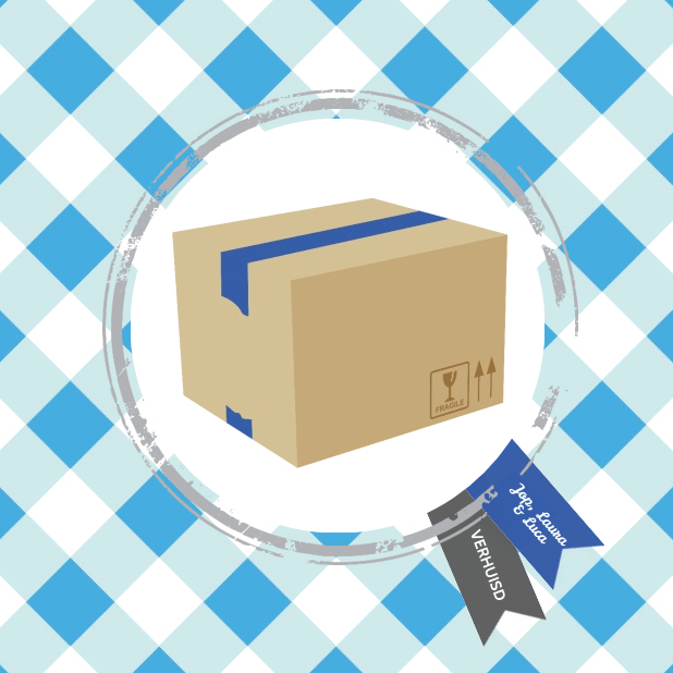 Verhuiskaart "Verhuisdoos blauw" Verhuiskaart "Verhuisdoos blauw"