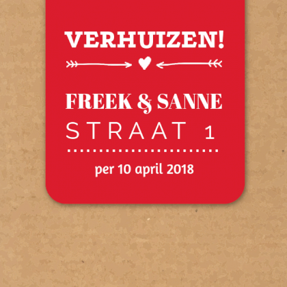 Verhuiskaart "Verhuizen rood"