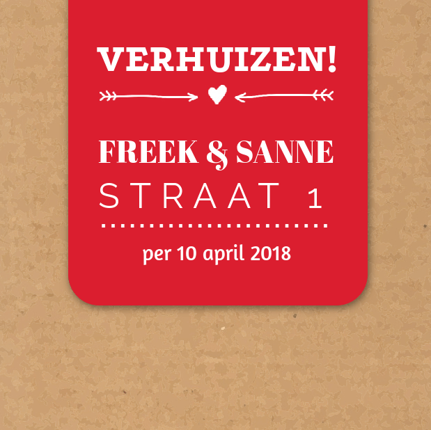 Verhuiskaart "Verhuizen rood" Verhuiskaart "Verhuizen rood"