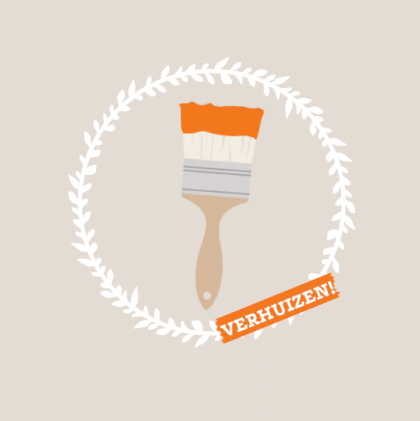 Verhuiskaart "Kwast Oranje"