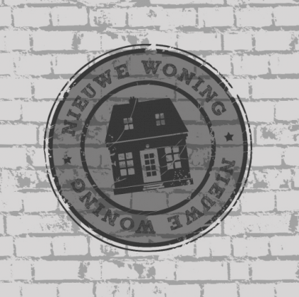 Verhuiskaart "Bakstenen stempel huis"