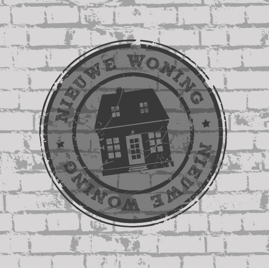 Verhuiskaart "Bakstenen stempel huis" Verhuiskaart "Bakstenen stempel huis"