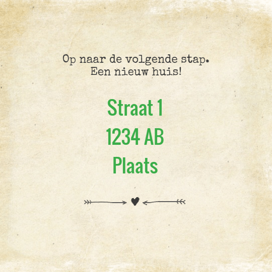 Verhuiskaart "Zwart huisje" Verhuiskaart "Zwart huisje"