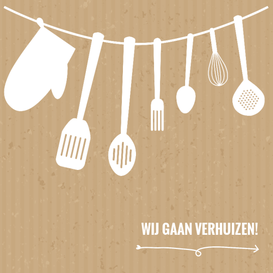 Verhuiskaart "Keukengerei" Verhuiskaart "Keukengerei"