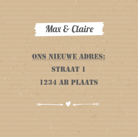 Verhuiskaart "Sleutelbos bruin" Verhuiskaart "Sleutelbos bruin"