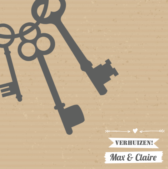 Verhuiskaart "Sleutelbos bruin" Verhuiskaart "Sleutelbos bruin"