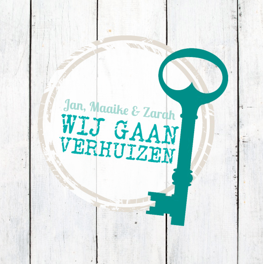 Verhuiskaart "Sleutel blauw" Verhuiskaart "Sleutel blauw"