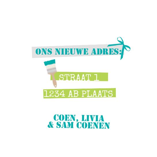 Verhuiskaart "Vogeltje met kwast" Verhuiskaart "Vogeltje met kwast"