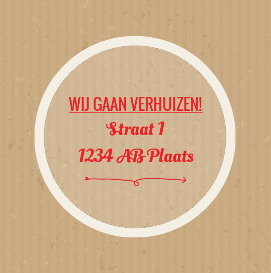 Verhuiskaart "Stempel verhuisd" Verhuiskaart "Stempel verhuisd"
