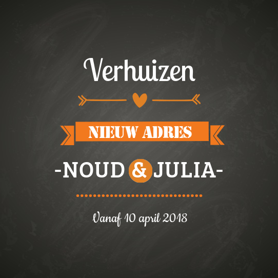 Verhuiskaart "Krijtbord" Verhuiskaart "Krijtbord"