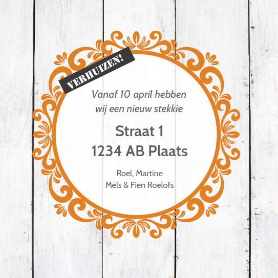 Verhuiskaart "Steigerhout vogelhuisje" Verhuiskaart "Steigerhout vogelhuisje"