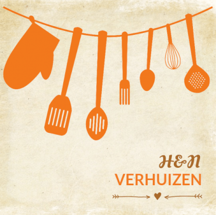 Verhuiskaart "Oranje bestek" Verhuiskaart "Oranje bestek"