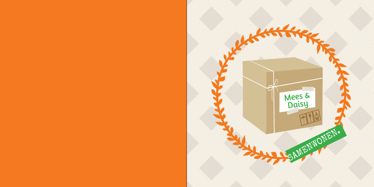 Gevouwen verhuiskaart "Verhuisdoos oranje" Gevouwen verhuiskaart "Verhuisdoos oranje"