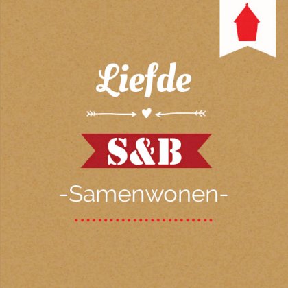 Gevouwen verhuiskaart "Liefde samenwonen" Gevouwen verhuiskaart "Liefde samenwonen"