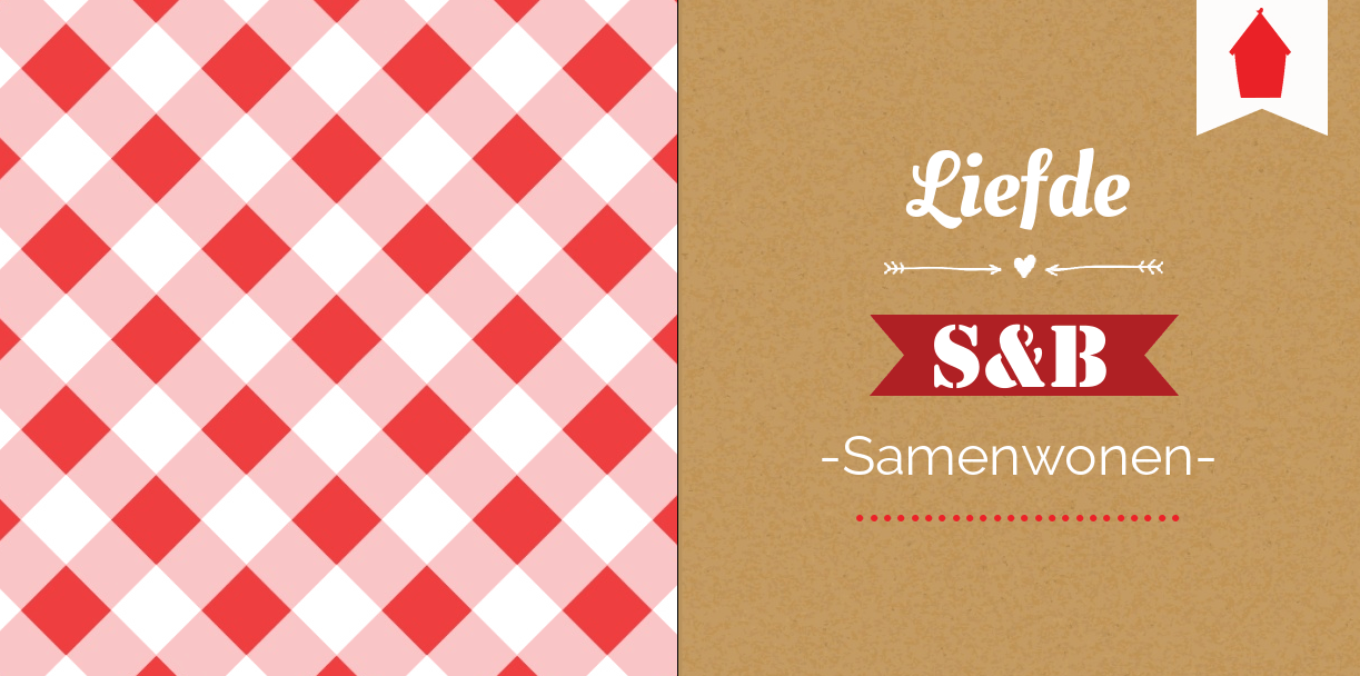 Gevouwen verhuiskaart "Liefde samenwonen" Gevouwen verhuiskaart "Liefde samenwonen"