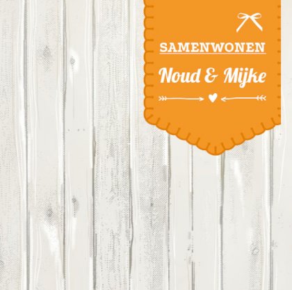 Gevouwen verhuiskaart "Steigerhout oranje" Gevouwen verhuiskaart "Steigerhout oranje"