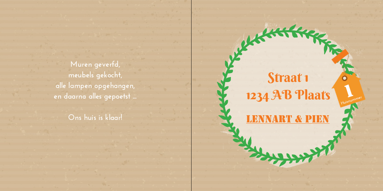 Gevouwen verhuiskaart "Sleutelgat" Gevouwen verhuiskaart "Sleutelgat"