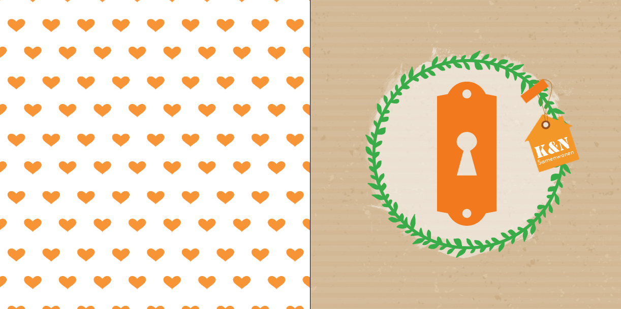 Gevouwen verhuiskaart "Sleutelgat" Gevouwen verhuiskaart "Sleutelgat"