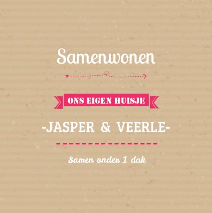 Gevouwen verhuiskaart "Eigen huisje"